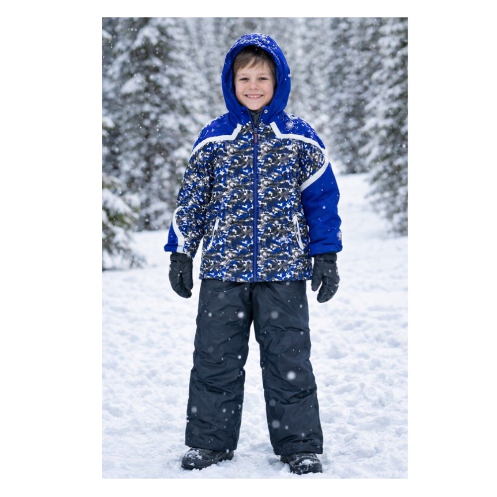 Lands End Youth Boys Winter Jacket & Snow Bib Bundle